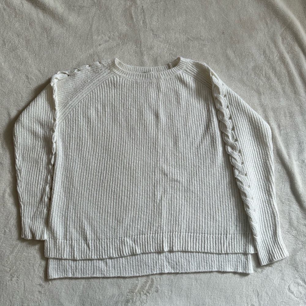 Cozy White Cable Knit Sweater